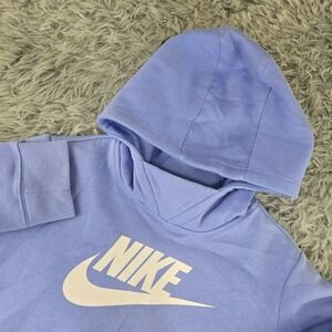Nike Womens XL Blue Sportswear Essential Fleece Funnel Neck Hoodie BV2717-478